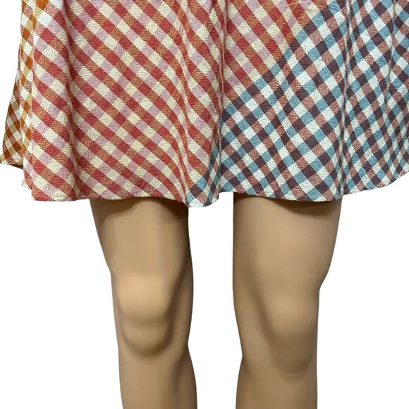 Zara Frayed Checkered Plaid Mini Dress Medium A-line Casual Preppy Woven - Picture 3 of 10